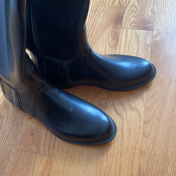 BURBERRY RAIN BOOTS RIDING SHOES BLACK 38 8 - Picture 12 of 13